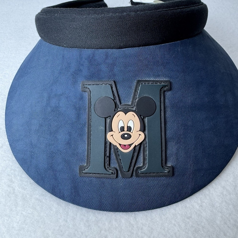Vintage Disney Disneyland Resort Mickey Mouse Visor Hat 90s Blue Black M - Picture 2 of 8